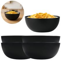 4 Tigela Bowl 700ml Pote Sobremesa Preto Restaurante Japa