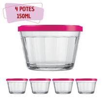 4 Tigela Vidro Americano C/Tampa Temperos Especiarias 150ml 4 Tigela Vidro Americano C/Tampa Temperos Especiarias 150ml