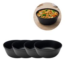 4 Tigelas Bowl Preto 400ml Pote Resistente Oriental 4 Tigelas Bowl Preto 400ml Pote Resistente Oriental
