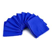 4 Toalha De Microfibra Azul Para Polimento 350Gsm