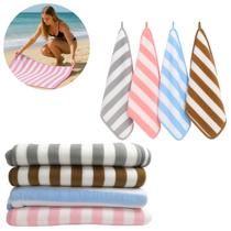 4 Toalhas Microfibra Hotel 70x140cm Listrada Secagem Rápida