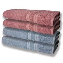 4 Toalhas Super Felpudas Grande E Grossa Algodão 80x150 Azul+rosê 4 Toalhas Super Felpudas Grande E Grossa Algodão 80x150 Azul+rosê