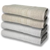 4 Toalhas Super Felpudas Grande E Grossa Algodão 80x150 Branco+bege 4 Toalhas Super Felpudas Grande E Grossa Algodão 80x150 Branco+bege