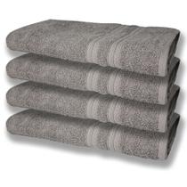 4 Toalhas Super Felpudas Grande e Grossa Algodão 80x150 Cinza 4 Toalhas Super Felpudas Grande e Grossa Algodão 80x150 Cinza
