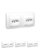 4 Tomada Dupla Sobrepor Pial Sistema X 2P+T 10A 250V