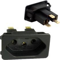 4 Tomada Embutir Fêmea Painel Preta 3 Pinos 20a TPA2-3 Margirius 4 Tomada Embutir Fêmea Painel Preta 3 Pinos 20a TPA2-3 Margirius