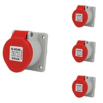 4 Tomada Embutir Newkon 16A 3P+T Steck 380/440V IP44 N4046 4 Tomada Embutir Newkon 16A 3P+T Steck 380/440V IP44 N4046