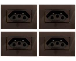 4 Tomada Móvel 3 Pinos 20a Marrom Embutir Painel Margirius 4 Tomada Móvel 3 Pinos 20a Marrom Embutir Painel Margirius
