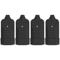 4 Tomada Plug Fêmea Prensa Cabo 2 Pinos Finos 10A Preta 4 Tomada Plug Fêmea Prensa Cabo 2 Pinos Finos 10A Preta