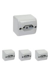 4 Tomada Sobrepor 2p+t 250V 10A Cinza Silentoque Pial 4 Tomada Sobrepor 2p+t 250V 10A Cinza Silentoque Pial