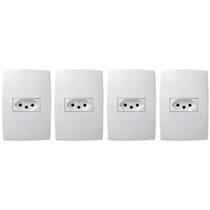 4 Tomadas C/ Placa 2p+t 20a 250v 4x2'' Branca Pialplus