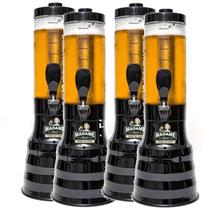 4 Torres De Chopp 2.2 Litros 8 Refil Base Giratória 360 Alça