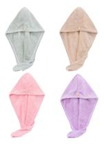 4 Touca Toalha Seca Cabelo Saída Banho Rosa Verd Lilás Marro 4 Touca Toalha Seca Cabelo Saída Banho Rosa Verd Lilás Marro
