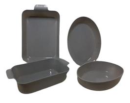 4 Travessa Plástico Efeito Marmorizado Servir Mesa Salada