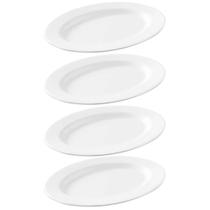 4 Travessas Oval Melamina Rasa 20x14cm Branca Servir Bandeja Haus Concept 4 Travessas Oval Melamina Rasa 20x14cm Branca Servir Bandeja Haus Concept