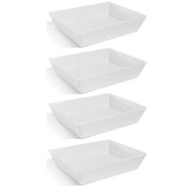 4 Travessas Retangular 3,5L Profissional Servir Buffet Melamina Branca Saladas Massas Haus Concept 4 Travessas Retangular 3,5L Profissional Servir Buffet Melamina Branca Saladas Massas Haus Concept