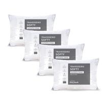 4 Travesseiro Softy Com Suporte Firme 100% Poliéster/Antialérgico de Fibra Siliconizada