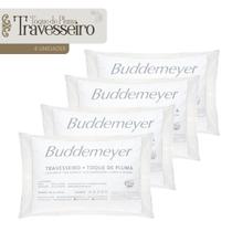 4 Travesseiros Buddemeyer Toque Pluma 50x70 Algodão Branco 4 Travesseiros Buddemeyer Toque Pluma 50x70 Algodão Branco