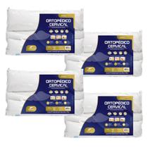4 Travesseiros Modelo Cervical - Fibras Sintéticas 4 Travesseiros Modelo Cervical - Fibras Sintéticas