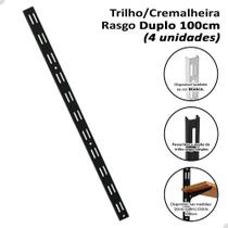 4 Trilhos Cremalheira Rasgo Duplo 100cm 1m para Prateleira