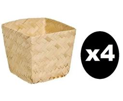 4 un Cachepot Cestinho Palha Grande Enfeite Doces Mesa Festa