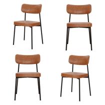4 Un. Cadeira Fixa Estofada Mynna material sintético