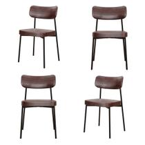 4 Un. Cadeira Fixa Estofada Mynna material sintético 4 Un. Cadeira Fixa Estofada Mynna material sintético