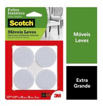 4 Un Feltro Protetores Moveis Leveis Branco Redondo 38mmX3mm