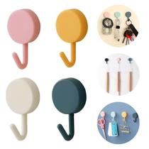 4 Un Gancho Multiuso Porta Toalhas Chaves Conchas Adesivo Dupla Face