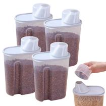 4 Un Organizador Alimentos 1,9L Dispenser C/ Medidor Dispensa Armário