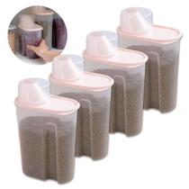 4 Un Pote 1,9L Porta Mantimentos Organizador Alimentos Armário Cozinha