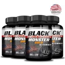 4 Uni Testo Black Monster Importado 1g Poderoso Pré Hormonal 600Cáps - Bionutri