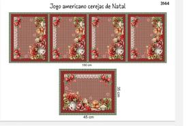 4 unid jogo americano cerejas de natal 3144 igaratinga