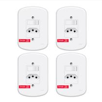 4 Unidades - 1 Interruptor 10a E 1 Tomada 2p+t 20a Original