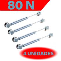 4 Unidades Amortecedor Pistão A Gás 80N para Armário de cozinha e móveis em geral