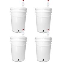 4 Unidades Balde 22 Litros Completo Fermentação Airlock Torneira 4 Unidades Balde 22 Litros Completo Fermentação Airlock Torneira