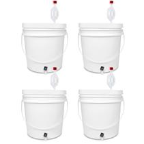 4 Unidades Balde Fermentador Completo 10 Litros Torneira Airlock Tampa Alça 4 Unidades Balde Fermentador Completo 10 Litros Torneira Airlock Tampa Alça