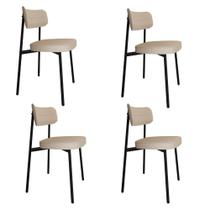 4 Unidades Cadeira Alloa fixa C/4 Pés 50 X 44,7 X 83,8 cm