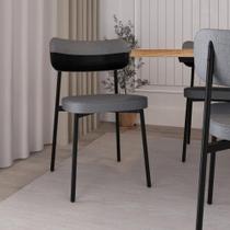 4 Unidades Cadeira Alloa fixa C/4 Pés 50 X 44,7 X 83,8 cm