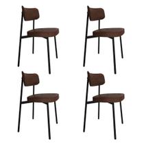 4 Unidades Cadeira Alloa fixa C/4 Pés 50 X 44,7 X 83,8 cm
