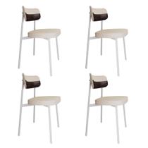 4 Unidades Cadeira Alloa fixa C/4 Pés 50 X 44,7 X 83,8 cm Pés Brancos