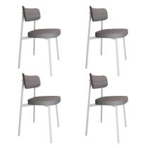 4 Unidades Cadeira Alloa fixa C/4 Pés 50 X 44,7 X 83,8 cm Pés Brancos