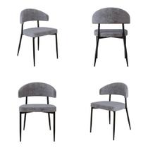 4 Unidades Cadeira Bless Fixa C/4 Pés 53 X 55 X 78cm. Lautrec Cinza Lautrec Cinza