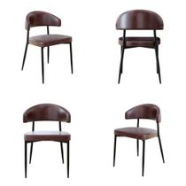 4 Unidades Cadeira Bless Fixa C/4 Pés 53 X 55 X 78cm. material sintético Café material sintético Café