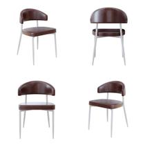 4 Unidades Cadeira Bless Fixa C/4 Pés 55 X 52,5 X 77,5 cm Pés Brancos