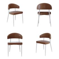 4 Unidades Cadeira Bless Fixa C/4 Pés 55 X 52,5 X 77,5 cm Pés Brancos