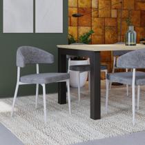 4 Unidades Cadeira Bless Fixa C/4 Pés 55 X 52,5 X 77,5 cm Pés Brancos