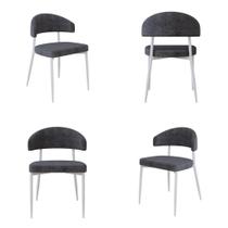 4 Unidades Cadeira Bless Fixa C/4 Pés 55 X 52,5 X 77,5 cm Pés Brancos