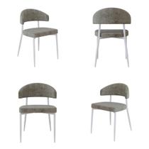 4 Unidades Cadeira Bless Fixa C/4 Pés 55 X 52,5 X 77,5 cm Pés Brancos