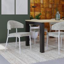 4 Unidades Cadeira Bless Fixa C/4 Pés 55 X 52,5 X 77,5 cm Pés Brancos